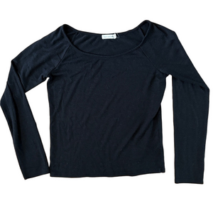 Rag & Bone Classic Black Long Sleeve Top Size Large